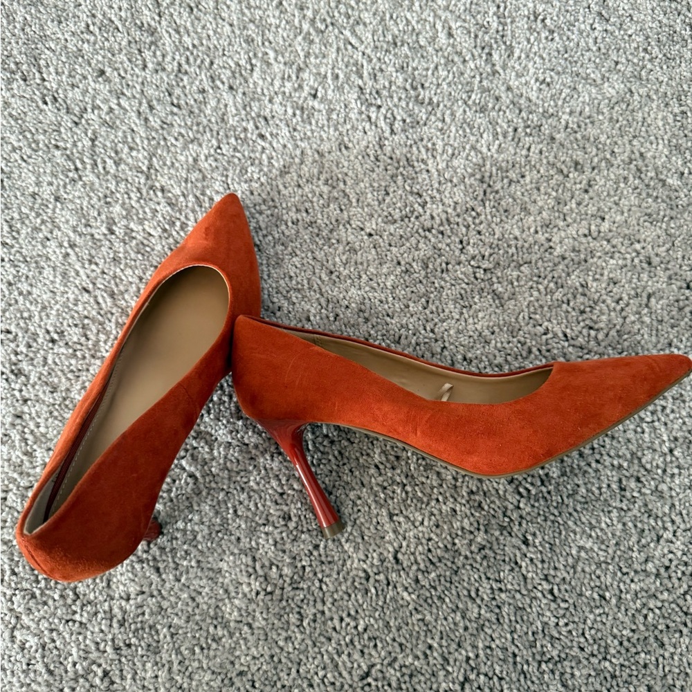 Express Rust Suede Heels